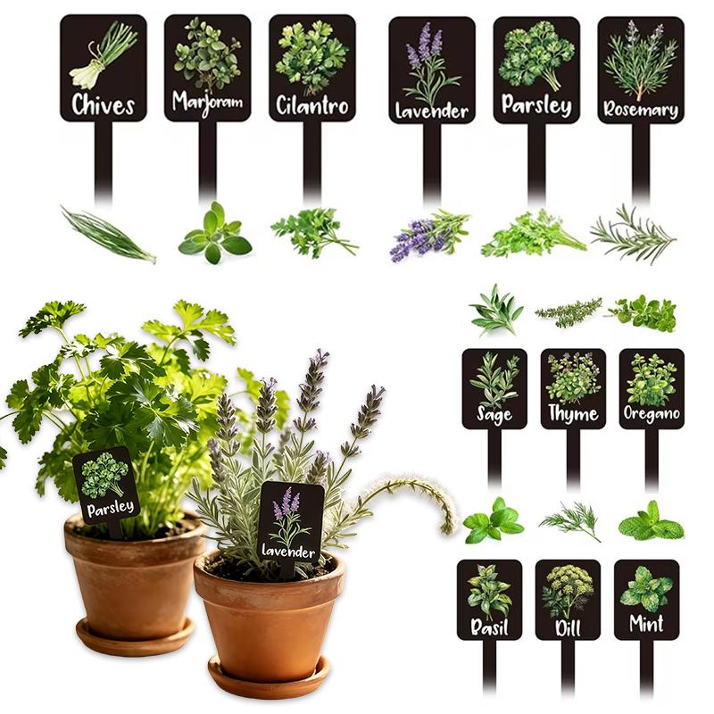 12 stuks Acryl Tuinkruidenborden, Kruidentuin Plantenetiketten Markers voor Buiten Labels Borden met Gedrukte Naam Tuinen Planten Potplanten