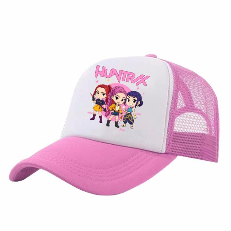 Cute Demon Hunter Girls' Baseball Cap Adjustable Casual Printed Mesh Sun Hat for Kids