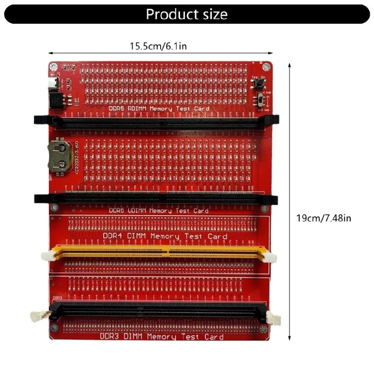 Two Powereds Memory Diagnostic Device Supporting DDR3 DDR4 DDR5 UDIMM RDIMM Hardware Fault Identification