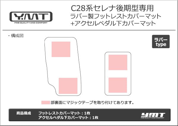 New Serena C28 September 2024 Rubber Footrest Cover Mat Accelerator Pedal Under Mat YMT (late model, onwards) + -