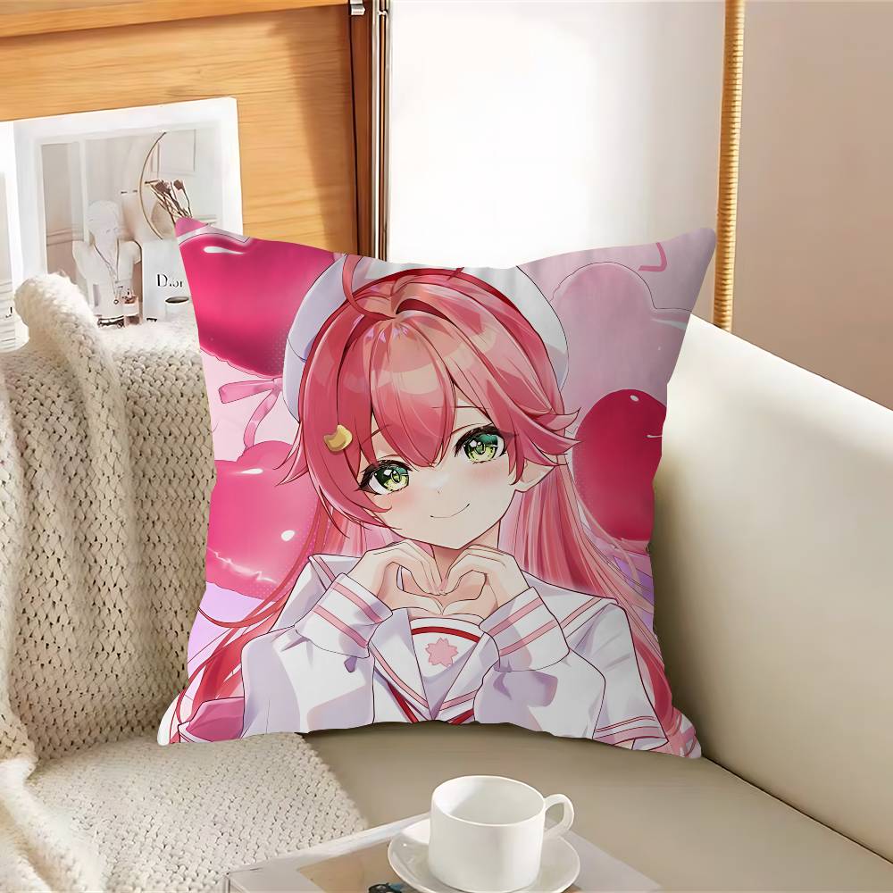 

Anime Hololive SakuraA Pillow Case Removable Washable Cushion Cover – All-Season Soft Linen 12x12Inch