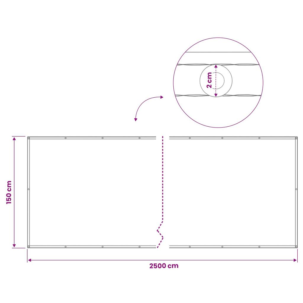 Balcony Privacy Screen 1.5 X 25 M PU Coated Fabric