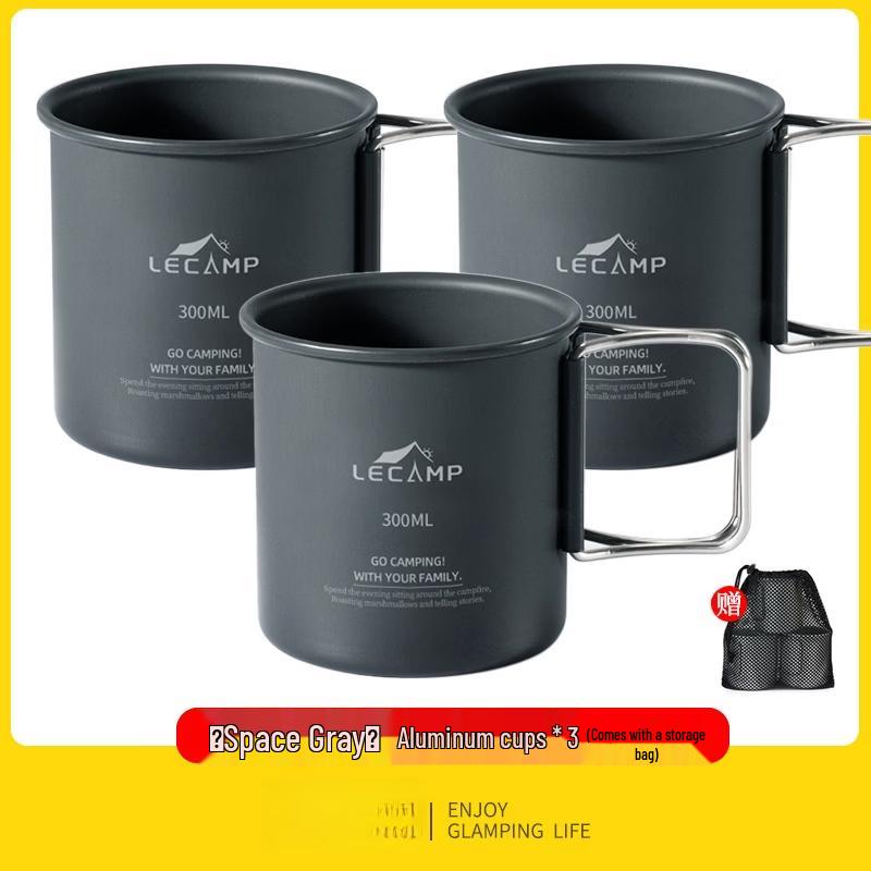 OEINGOEING Ultralight Aluminum Folding Camping Mug 3 Count