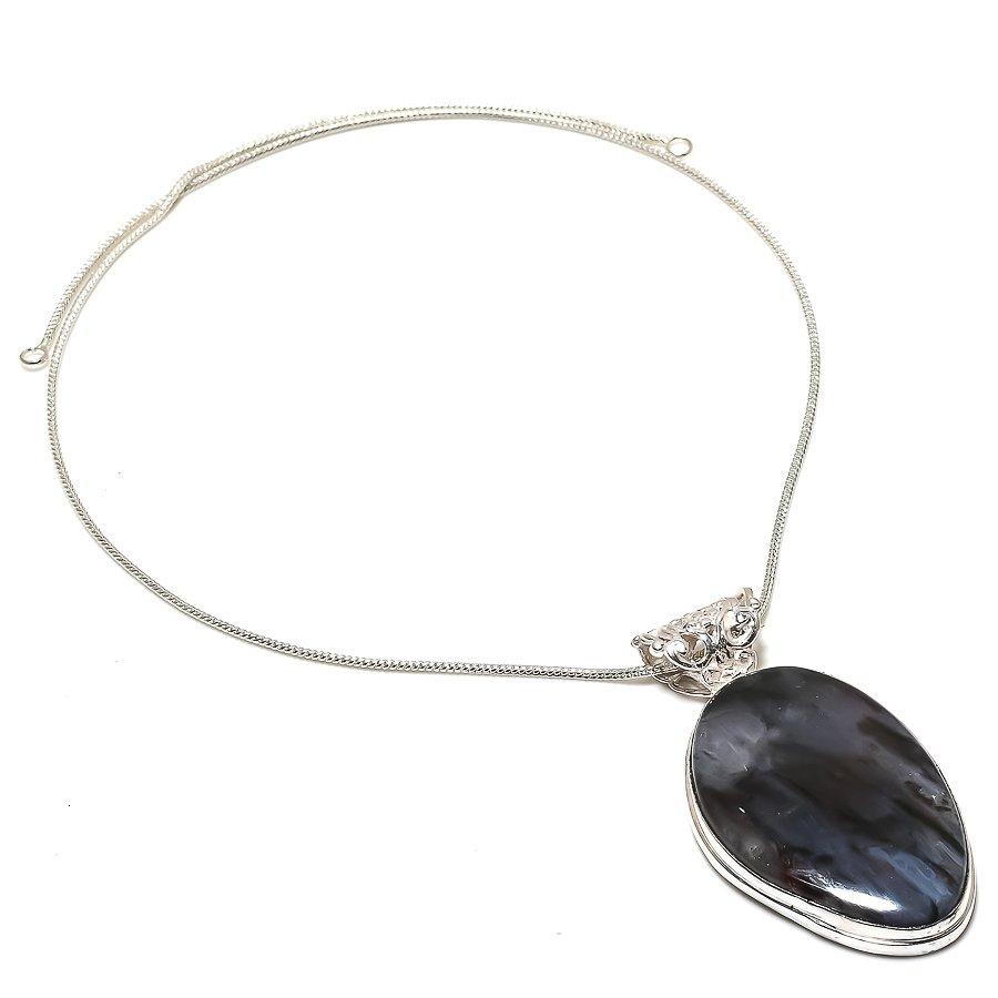

Tube Agate Gemstone Handmade Ethic Jewelry Pendant 2.48 SR-5996