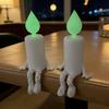 Glow-in-the-Dark Sitting Candle Figurines, 3D Printed Ornaments, Unique Mini Desktop Decor, Decorative Pieces for Bedrooms,Desks