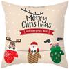 Merry Christmas Cushion Cover Santa Claus Elk Pillow Cover Living Room Sofa Home Room Decorations