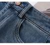 Women's High-Waisted A-Line Denim Midi Skirt with Retro Slit - Spring/Autumn 2026 Collection