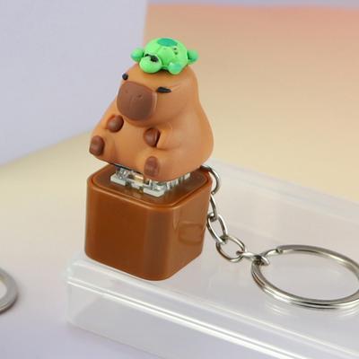 Kreslená kapybara klávesnice fidget klíčenka se zvukem a světlem úleva od stresu děti dospělí elektrická kapybara krytka kláves klikací senzorická hračka
