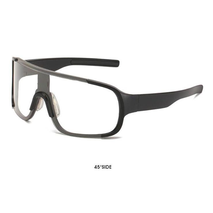 Gafas de sol retro negras mate de gran tamaño, resistentes al viento, para ciclismo, esquí y deportes al aire libre.