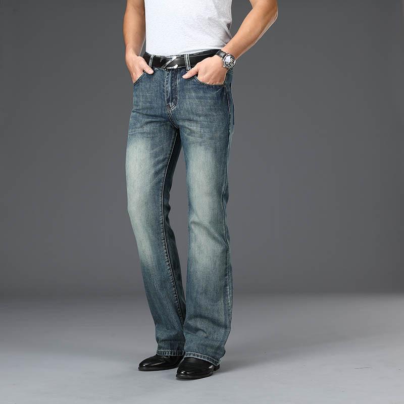 Men's Bell Bottom Wide Leg Jeans Pants