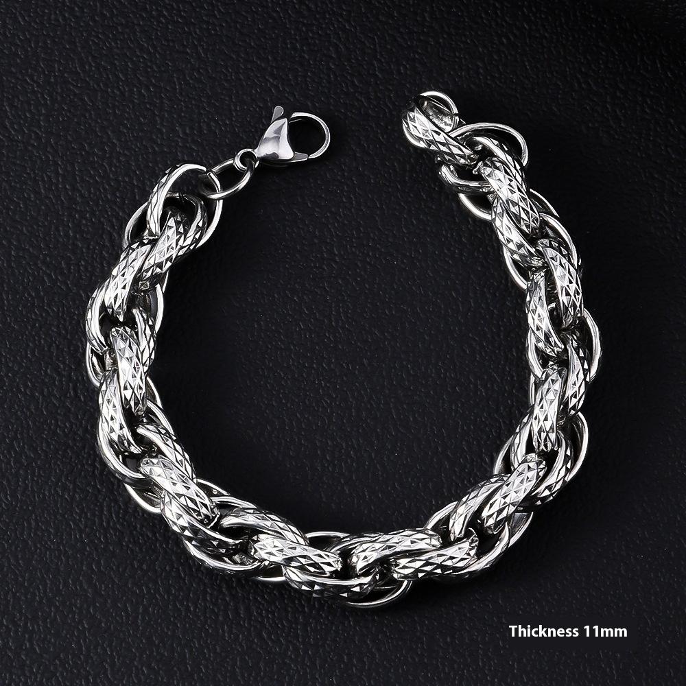 Bracciale da Uomo in Acciaio Inossidabile Semplice Prepotente Punk Alto Senso Cubano Acciaio al Titanio Bracciale Gioielli da Uomo