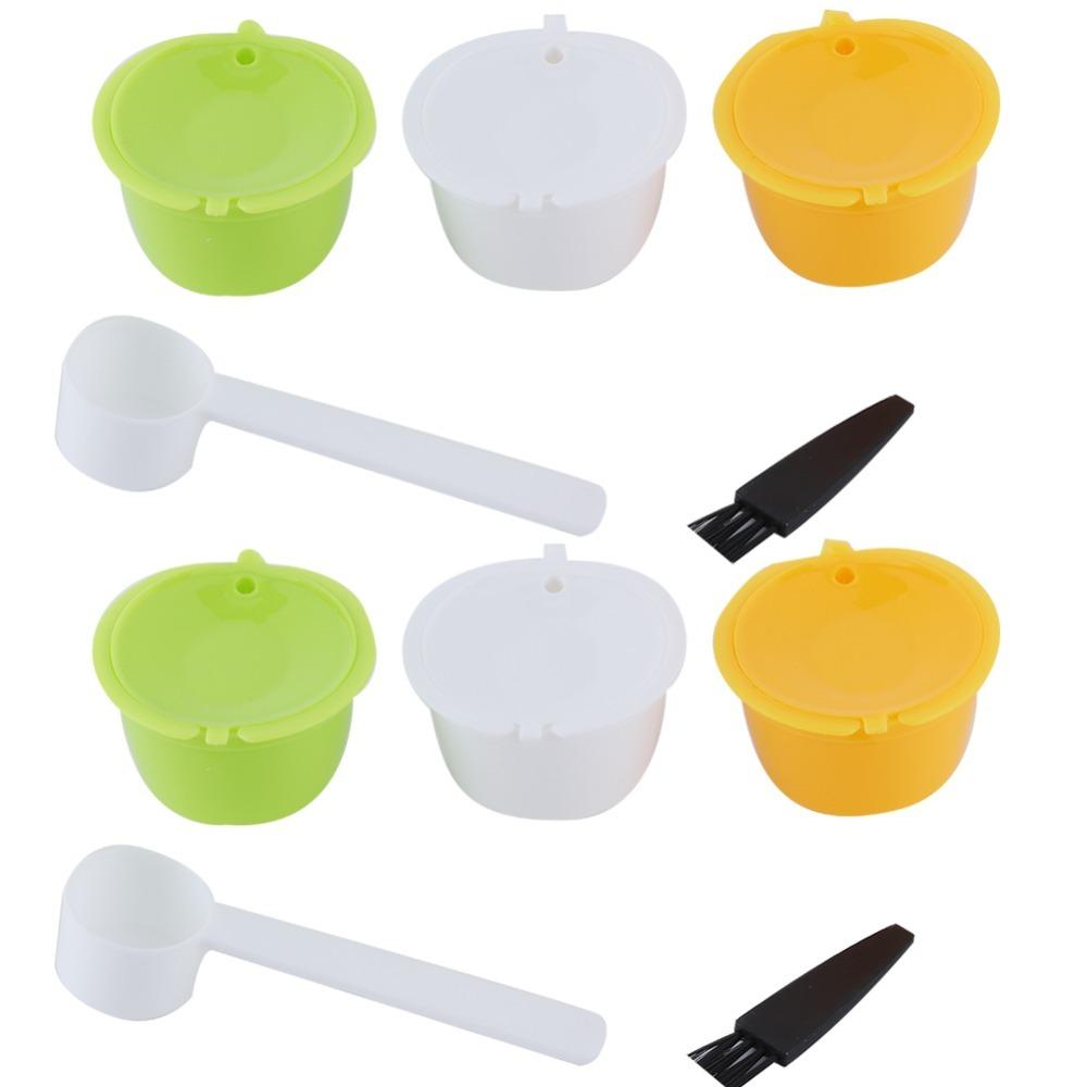 6pcs Food Grade Material Reusable Coffee Filter Cup Coffee Capsule Kit  Coffee Making