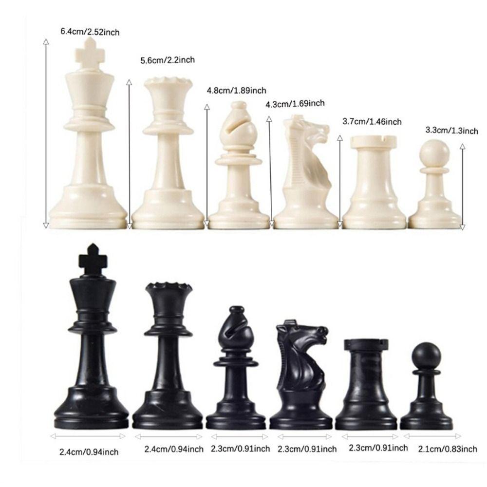 32PCS Delicate Black White Chess International Chess Game Word Chess Set  Standard Tournamen