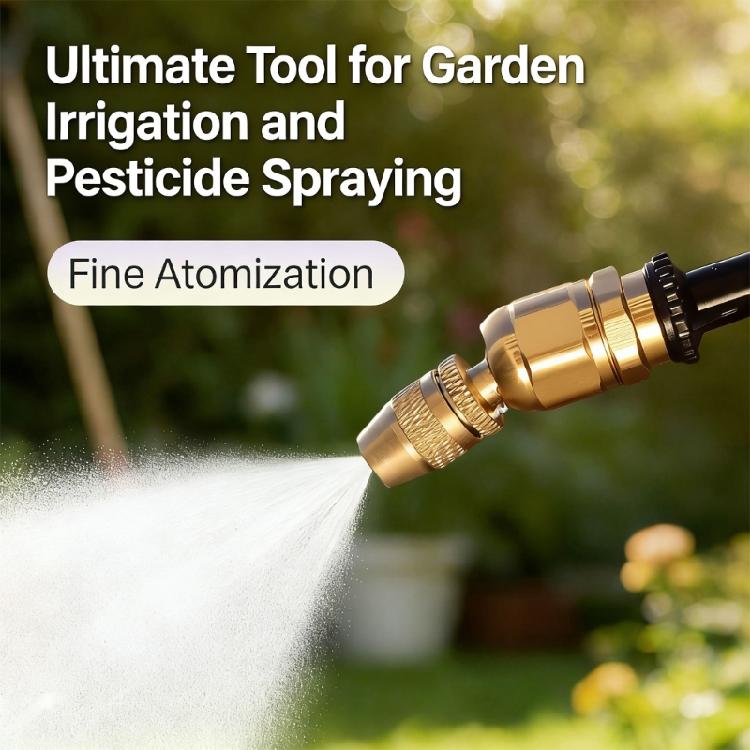 Ergonomic Brass Sprayed Nozzle With Adjustable Flows For Comfortable Gardening And Farming Horticulture Applications