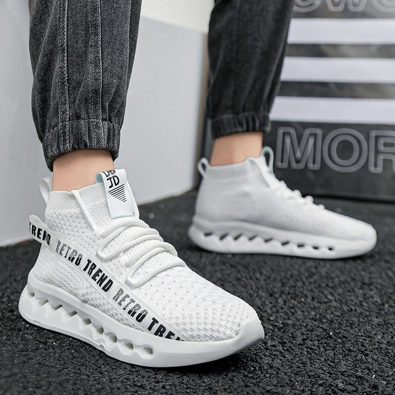 Shoes New mesh fly-woven sneakers large size youth running shoes flame sole lightweight casual coconut shoes