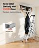5 Step Ladder, Folding Step Stool with Wide Anti-Slip Pedal and Comfort Handgrip, 150 Kg Capacity Portable Aluminum Stepladder, Multi-Use for Kitchen,