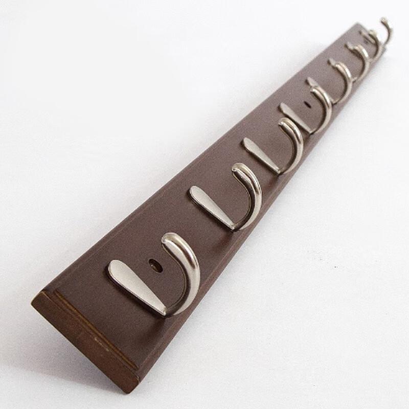 Punch-Free Bamboo Wall Hook with 8 Hooks