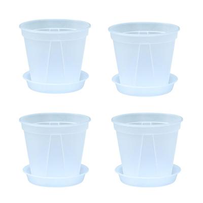 EINEY Flower Pot Orchid Pot with Bottom Plate and Drainage Hole Flower Pot Houseplant Transparent Slit Flower Pot Slit Pot Plastic Flower Pot Plant