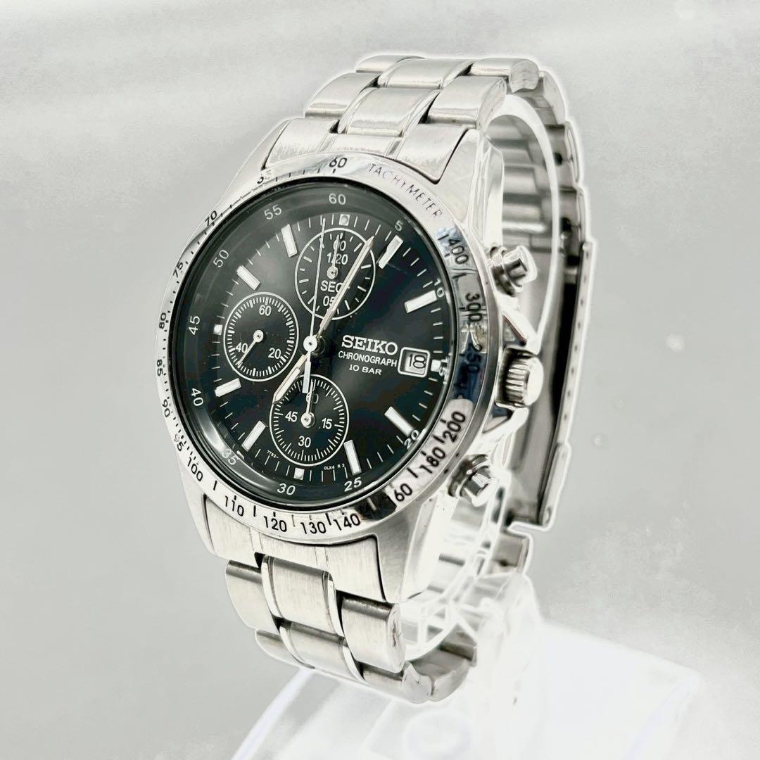 

[USED] Working Seiko Diver Chronograph Watch with Battery and Genuine Black Strap