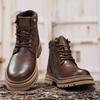 Fashion Men's Lace-Up High Top Shoes Genuine Leather Casual Shoes for Man Retro Motorcycle Boots Fashion Walking Boots Male Ankle Botas