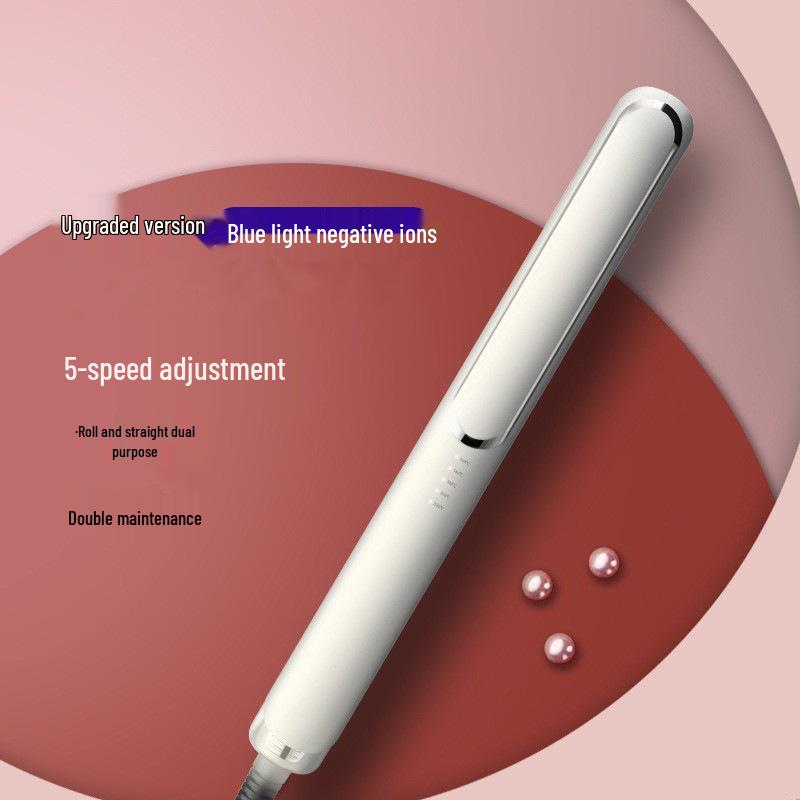 Dual-Purpose Ionic Hair Straightener & Curler - Portable Ceramic Plywood for Dry & Wet Use