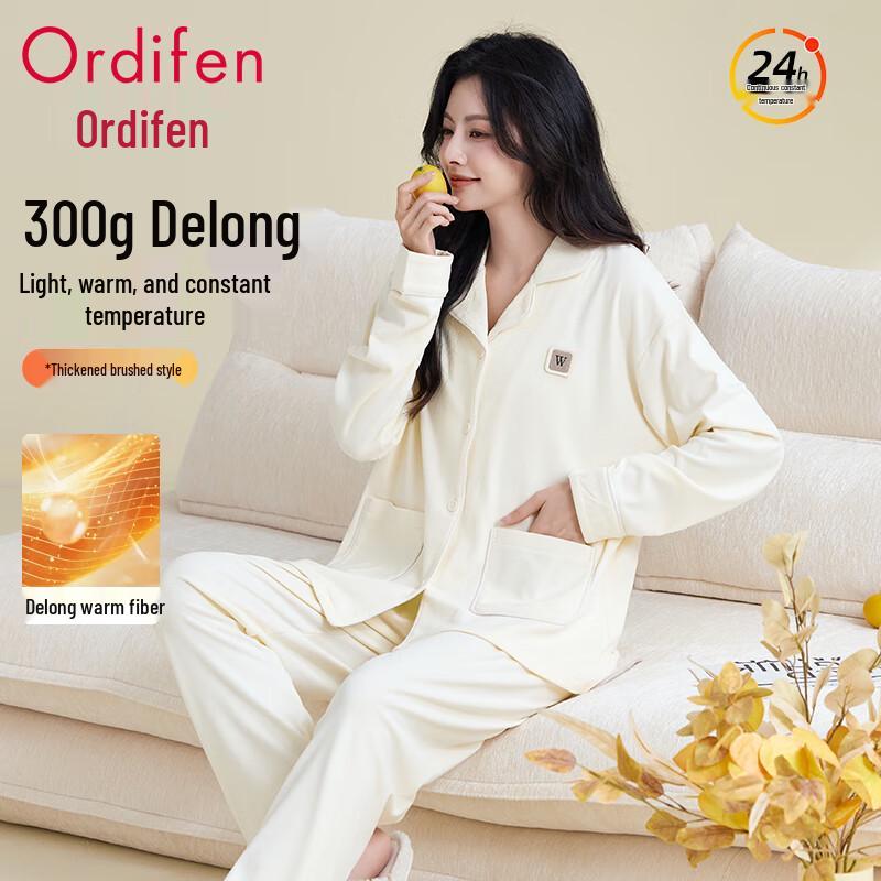 Women s Velvet Flannel Long-Sleeve Pajama Set L