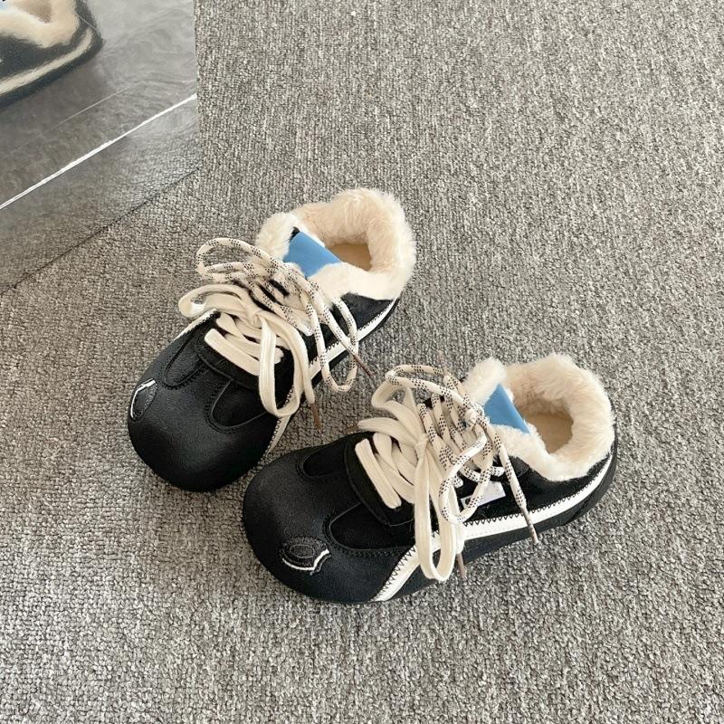 Fleece Fleece Board Schuhe für Damen, Neue Bestseller, Vielseitige Baumwollschuhe mit dicker Sohle