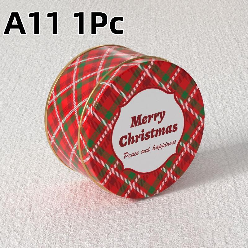 Christmas Tinplate Candy Tin Can Metal Box Cartoon Elk Santa Claus Letter Printed Xmas Candy Cookie Tea Storage Gift Case