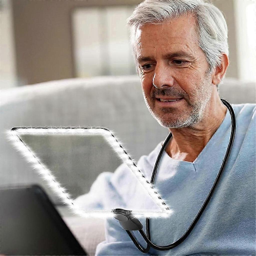 5x Hands Free Magnifying Glass With 50 Led Light,gooseneck Page Magnifier For Senior Low Vision Rea