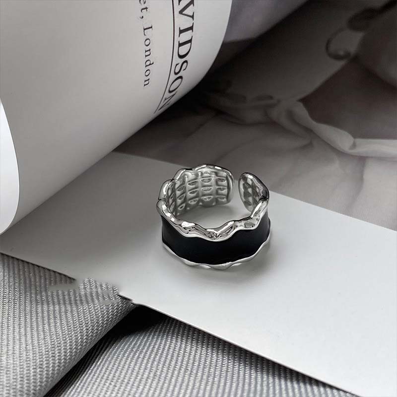Y2K Red Drip Oil Adjustable Ring Women Men Irregular Geometry Punk Vintage Rings Set for Couple Girls Fashion Jewelry Gifts