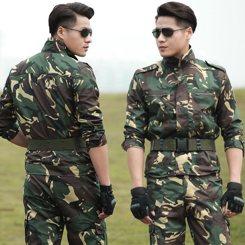 Men Women Camouflage Work Uniform Set Breathable Durable Tactical Training Outfit Outdoor Activity