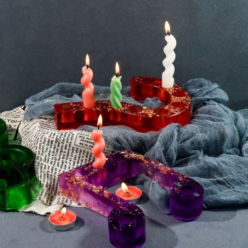 3D Candlestick Silicone Mold Music Symbol Shaped Candle Base Molds Candle Holder Mould Stylish Home Decorations Moulds
