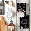 Artoid Mode Black Cute Snowman Hello Winter Kitchen Towels Dish Towels, 18x26 Inch Farmhouse Holiday Snowflake Decoration Cleaning Set of 4