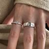 BF CLUB Silver Color Star Rings for Women men Fashion Geometric Handmade Irregular Vintage Ring Party Christmas Gift