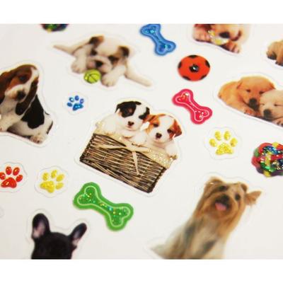 Stickers - Puppies - Glitter - 1.8 Cm