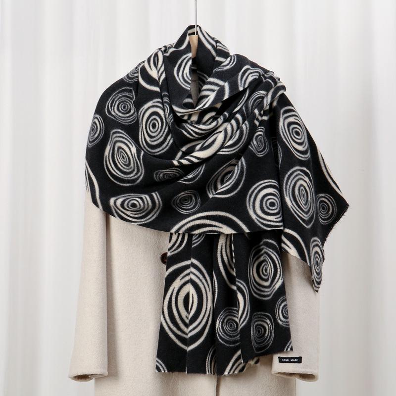 

Solar System 70 Autumn and Winter Skin-friendly and Warm Imitation Cashmere Printed Scarf Abstract Versatile Shawl 70*180cm хакі