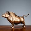 Simulation Animal Sculpture Brass Ornaments Golden Ox Cattle Bull Resin Sculpture Copper Figurines Home Decoration Accessories