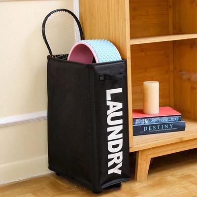1pc - Large Waterproof Laundry Basket with Pulleys - Foldable, Multi-Purpose Storage for Bathroom, Laundry Room & Dorms Curtain