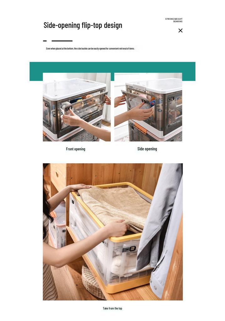 Extra Large Multifunctional Folding Storage Box with Lid