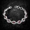 Handmade Garnet Sterling Silver Bracelet, Red Stone Jewelry
