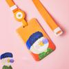 Student Hang Rope Card Holder Oil Painting Card Case Bus Card Protection Cover Pull Badge Holders