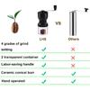LHS Manual Coffee Grinder with Ceramic Burrs, Hand Coffee Bean Grinder with 2 Containers Adjustable Coarseness for Home, Office and Travelling