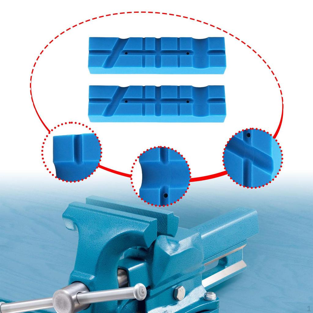 2 Pieces Vise Jaw Pads Bench Covers Multi Groove Textured Inserts for Clamping,