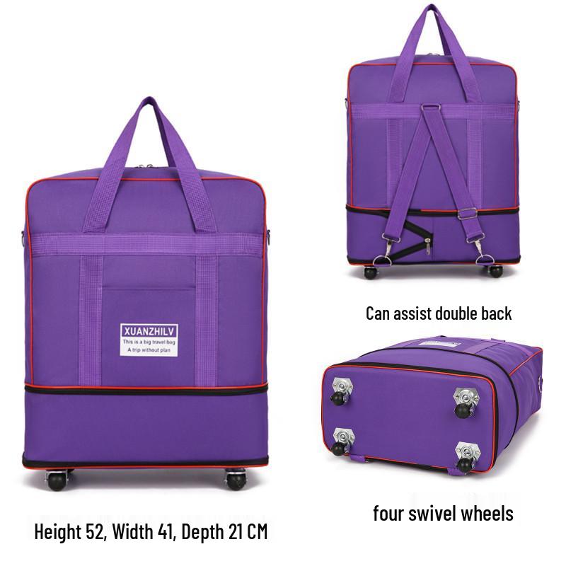 Expandable Large Capacity Foldable Travel Luggage with Universal Wheels (158 cm)
