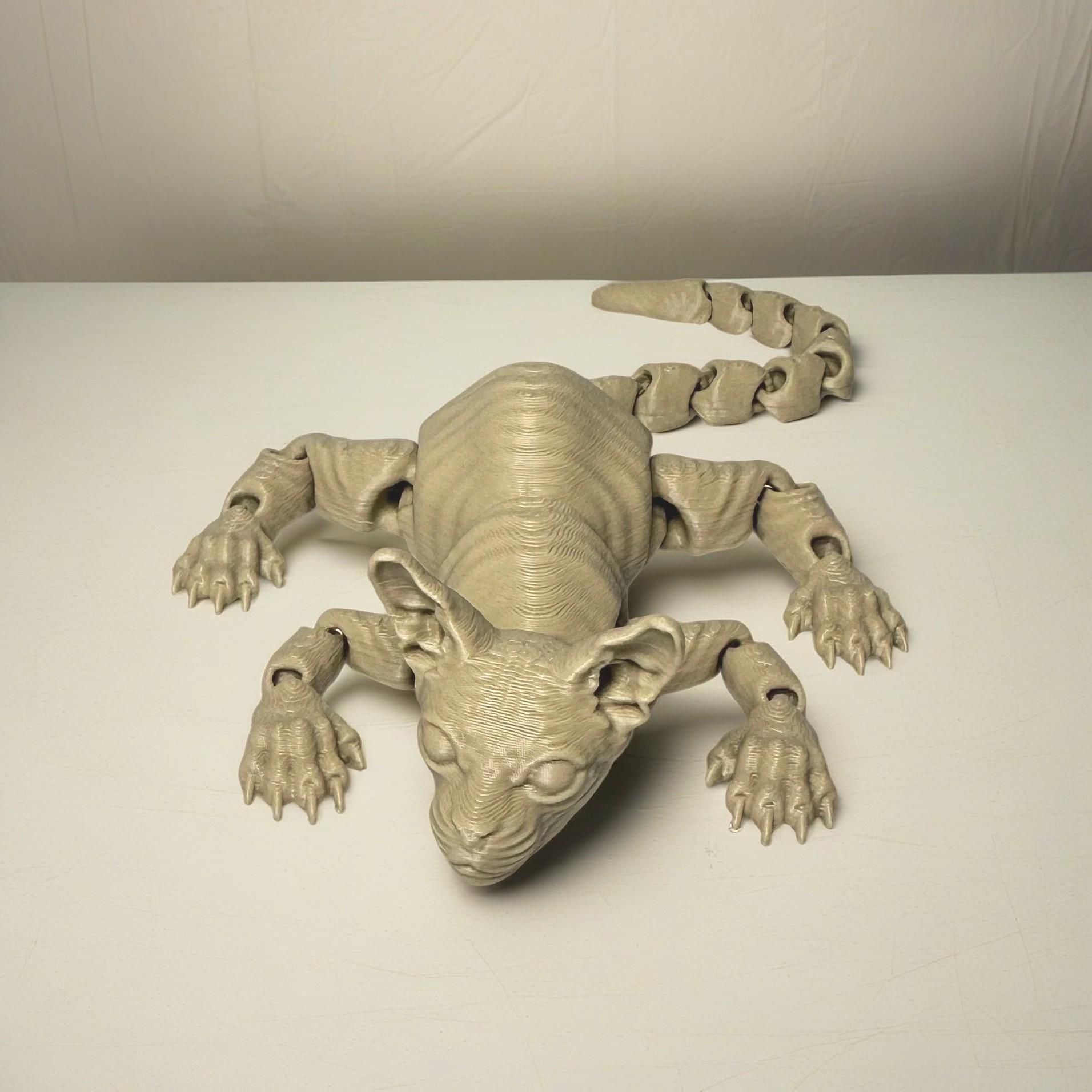 Подвижная 3D-фигурка кошки-сфинкса - Креативное шарнирное украшение в подарок