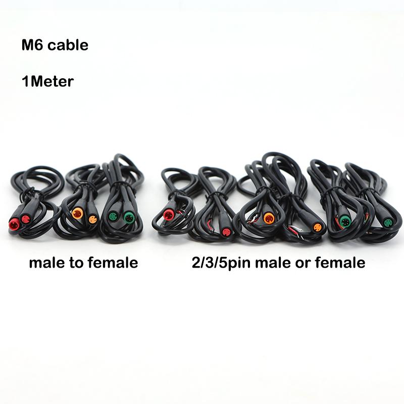 

Waterproof 6mm M6 2/3/5Pin core male to female Julet Electric ebike Plug wire Cable Connector Scooter Brake Signal Sensor 100cm 2pin male