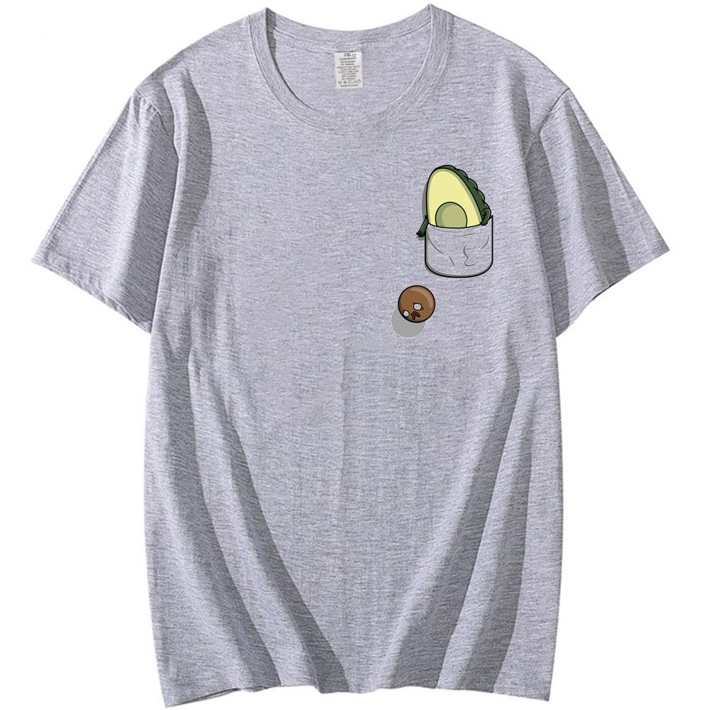New Avocado Shirt Vegan T Shirt Men Harajuku Kawaii Short Sleeve T-shirt Novelty Creative Pocket Tshirt Fashion Top Tees