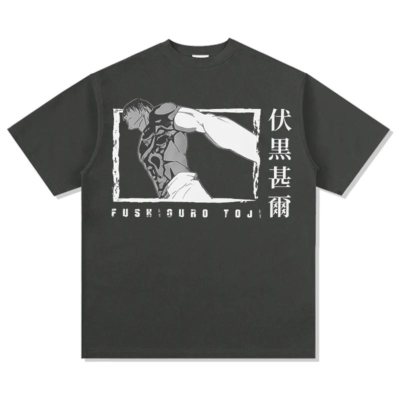 Jujutsu Kaisen Toji Fushiguro Printed Pure Cotton Tshirt 2026 New Unisexs And Unisexs Summer Clothing Fashion Casual Y2k Tshirt