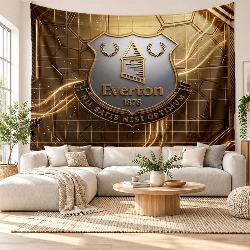 Nástěnná tapiserie Everton Football, Závěsná dekorace na zeď z měkké látky, Dekorativní pozadí pro ložnici, Domácí nástěnné umění