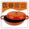 EMALIOWANY GARNEK ŻELIWNY PŁASKI 30cm 3L HAGE ORANGE